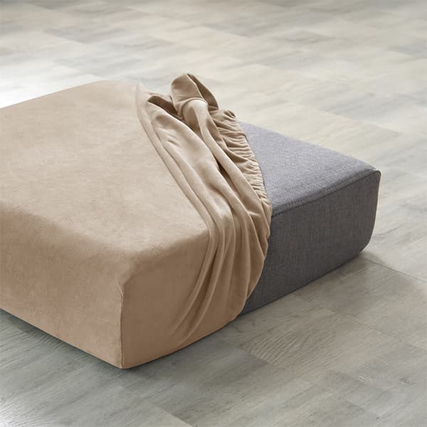Sofasædebetræk, Velour, Beige, Kaffe med mælk 50-65cm
