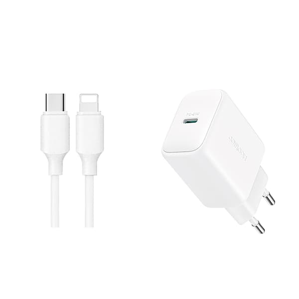 USB-C PD QC 20W Vægoplader + 1m iPhone Lightning Kabel - Hvid