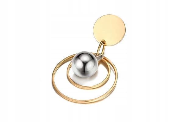 PENDIENTES DE ORO Geométricos de acero de MODA