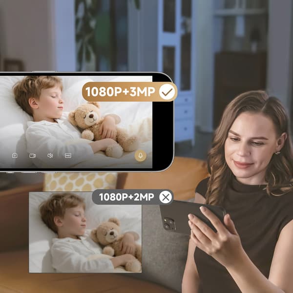 1080p IR Wi-Fi Bluetooth inomhus säkerhetskamera - Vit