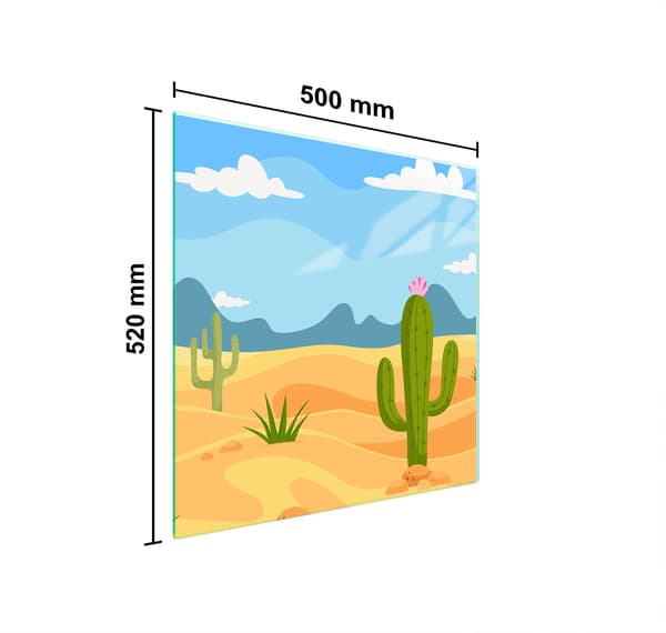 GLASSKYDDSPLÅT FÖR SPIS 50x52 CACTUS