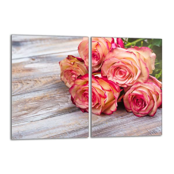 Lasinen suojalevy liedelle 2x40x52 Rose