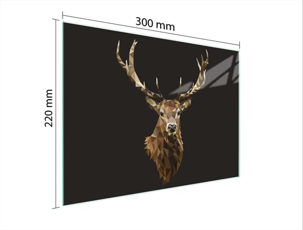 GLAS SKÆREBRÆT 30x22 HJORTE