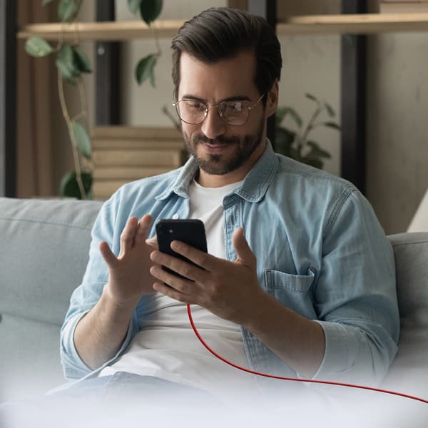USB-C 60W Punottu Kaapeli 1.5m - Punainen