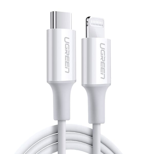 MFi USB-C - iPhone Lightning-kabel 20W 3A 0,25m - Vit