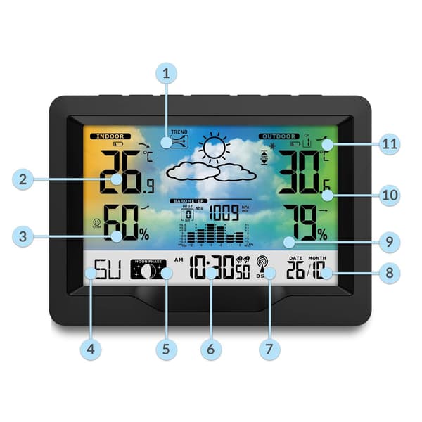 Sääasema näytöllä BD-901 musta