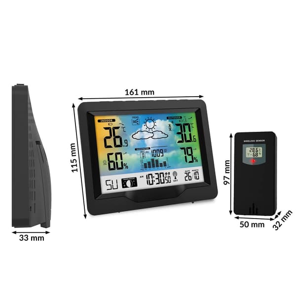 Vejrstation med display BD-901 sort