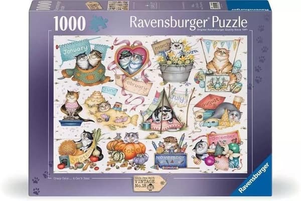 Galna Katter Kalender 1000 Pussel