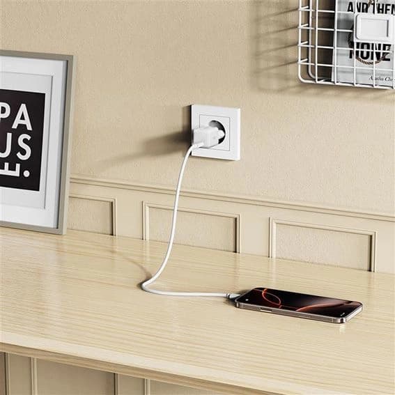 Väggaddare NCM25 USB-C PD 25W - vit