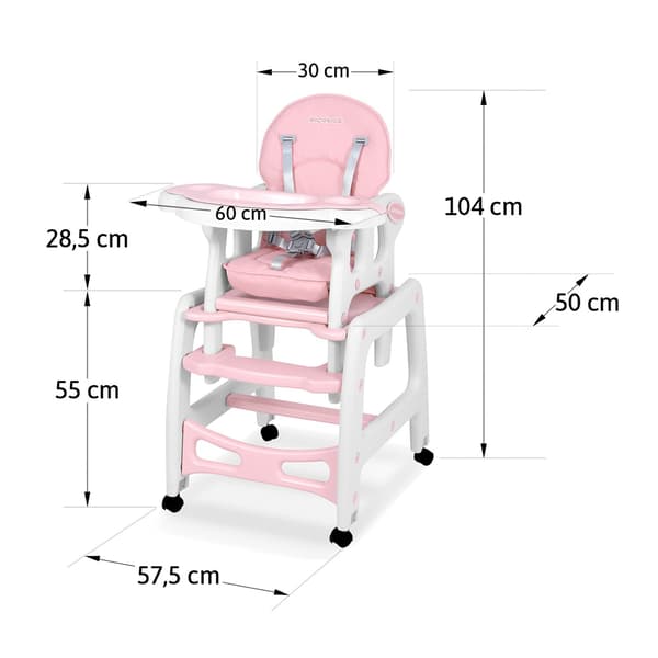 Sinco 5-i-1 rosa matstol