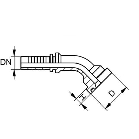 SFL 45° ände DN16 38.1 3/4" 3000 PSI 4SP