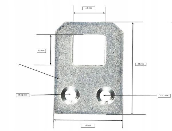 Litet möbelhänge 15x20mm - 50 st.