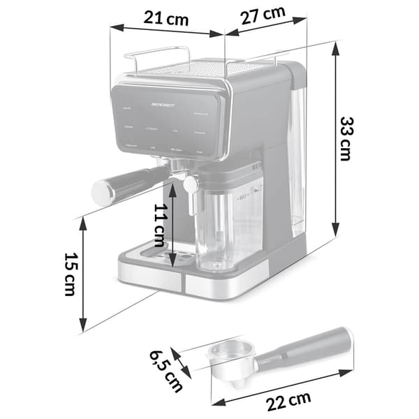 Berdsen BD-773 sort 20 bar mælkeskummer kaffemaskine