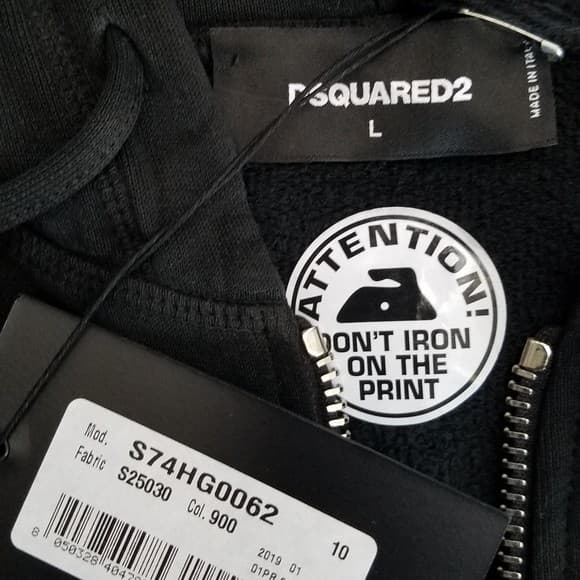 DSQUARED2 Herrehættetrøje SORT - Størrelse: L