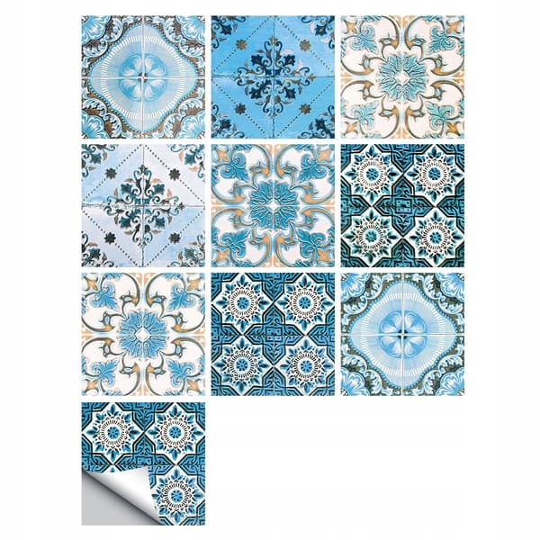 Selvhæftende PVC-patchwork-paneler sæt med 10 tapeter 20x20cm ZM-06-025