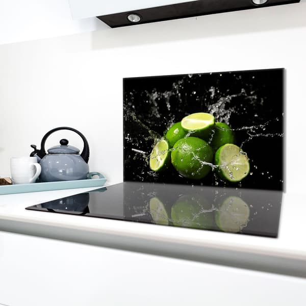 Lasinen suojalevy liedelle 80x52 Lime