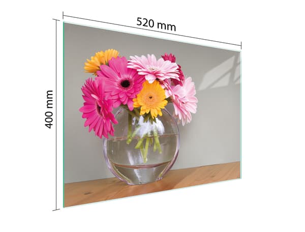 SKÄRBRÄDA I GLAS 52x40 BLOMMOR