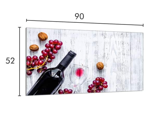 Glasskydd för spishäll 90x52 Grape