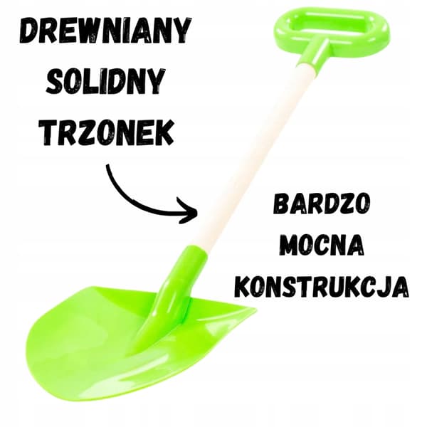 øko SANDSKOVL MED TRÆSKAFT STOR 62 cm STRANDSKOVL