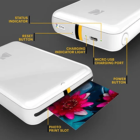 Kodak step Instant Mobile Photo printer Farvezink 2x3'' 1 ppm, Bluetooth, Hvid