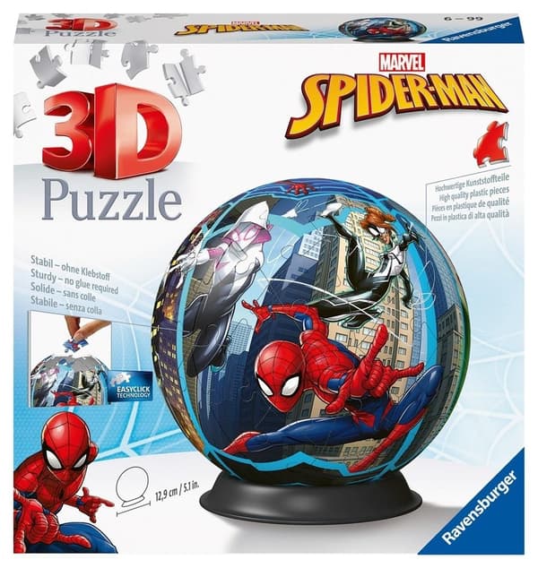 3D-puslespil med 72 bolde: Spiderman