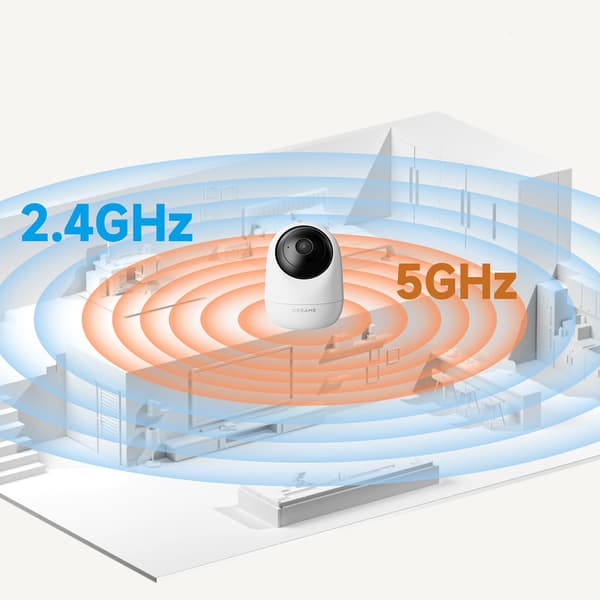 1080p IR Wi-Fi Bluetooth inomhus säkerhetskamera - Vit