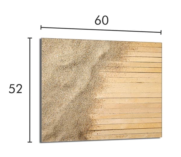 Skyddsplåt för spis i glas 60x52 Sand