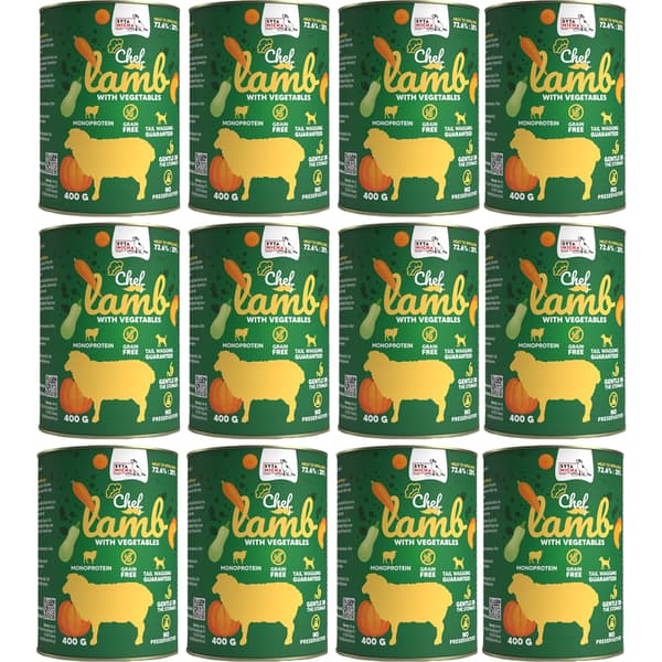 Vådfoder til hunde SYTA MICHA lam med grøntsager 12x400g