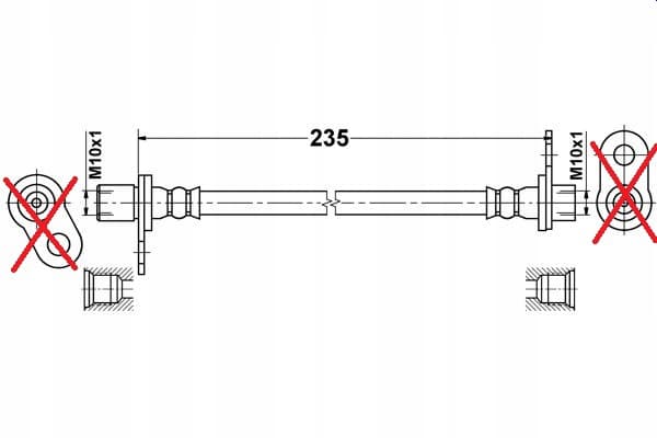 Flexibla teflonflätade bromsslangar Mitsubishi Lancer VIII