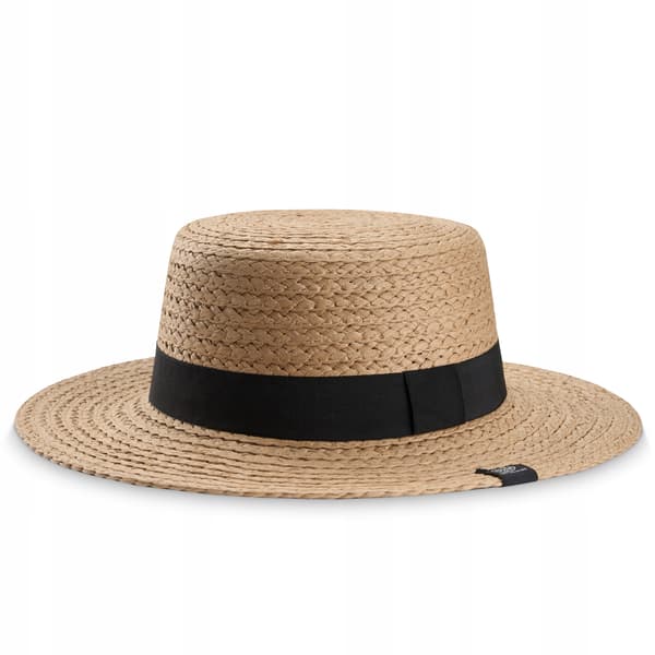 BSK-02 BEIGE PANAMA raffia-rantahattu