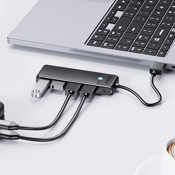 Hub PAPW4A-C3 4x USB-A splitter - sort