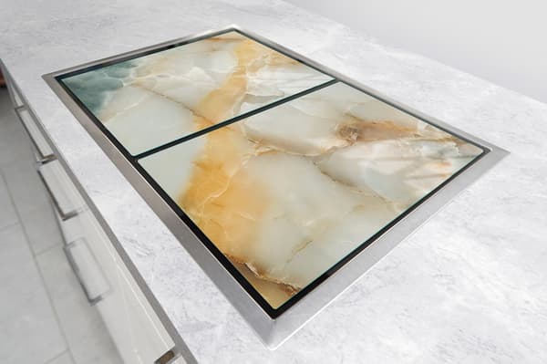 GLASBESKYTTELSESPLADE TIL KØKKEN 2x35x52 MARMOR