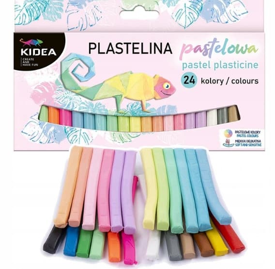 Kidea skole plasticine pastel 24 farver