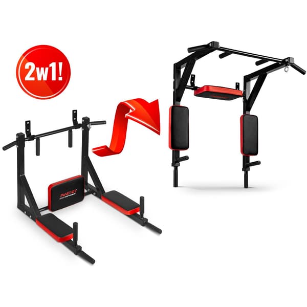Väggmonterad pull-up-stång med ryggstöd NS-319
