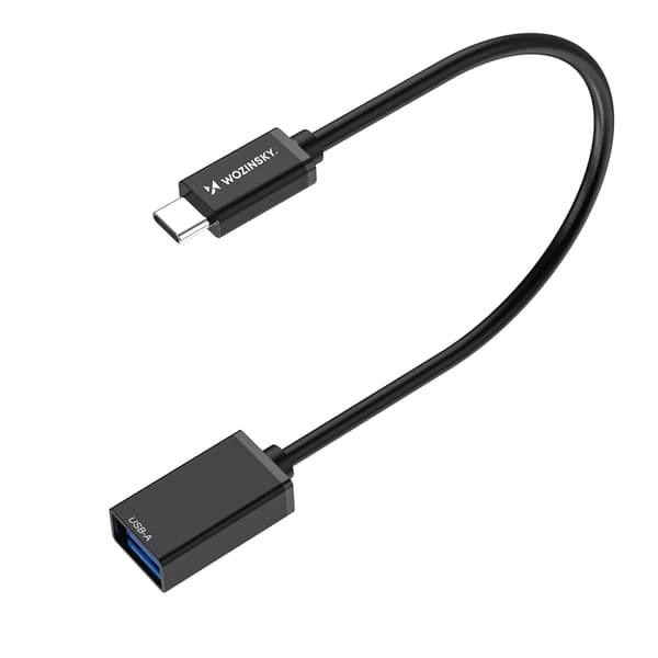 USB-C (han) - USB-A (hun) OTG-adapter - sort