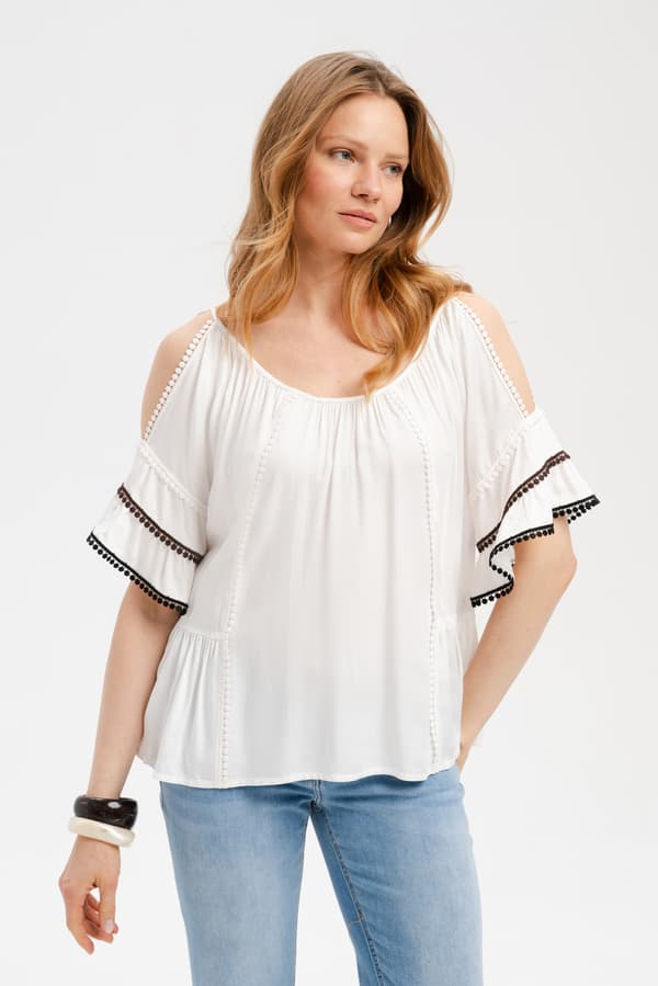 Nannie Damebluse Ecru 36/38