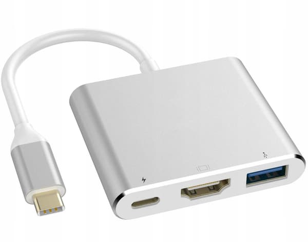 USB-C-ADAPTER HDMI+USB 3.0+PD 4K-HUBB MacBook 3-i-1