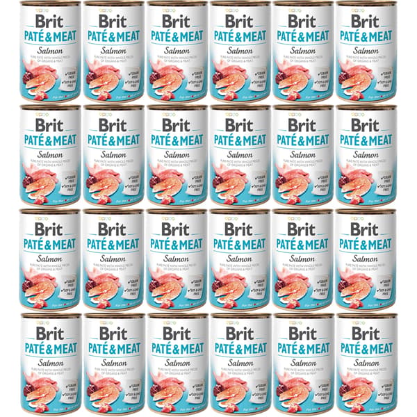 BRIT Paté & Meat Lax - våtfoder för hundar - 24x400g