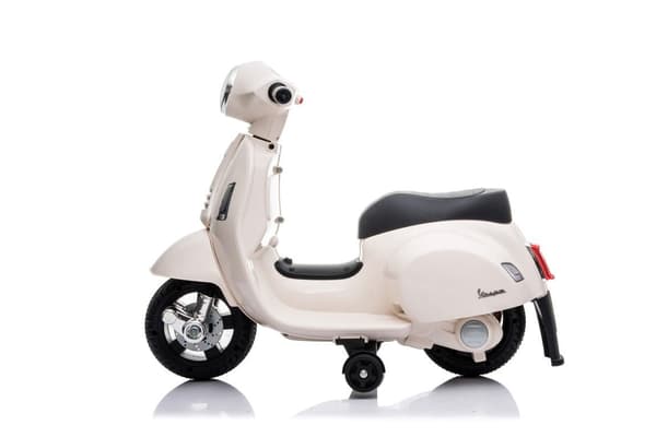 Batteridriven Vespa-scooter åkbar för barn, ecru