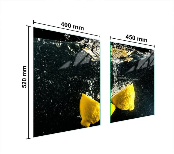 GLASBESKYTTELSESPLADE TIL KOMFUR 85x52 CITRON