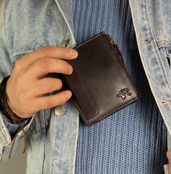 Rovicky læder lodret retro herre RFID-pung