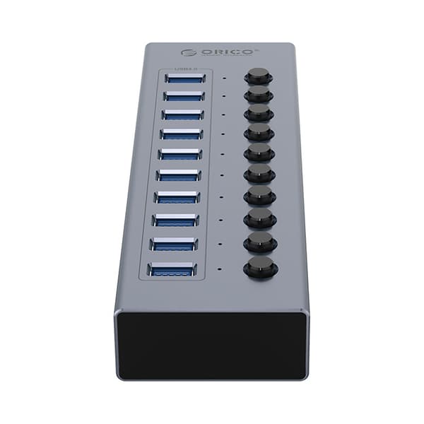 BT2U3-10AB Hubb med 10x USB-A-switchar - Grå