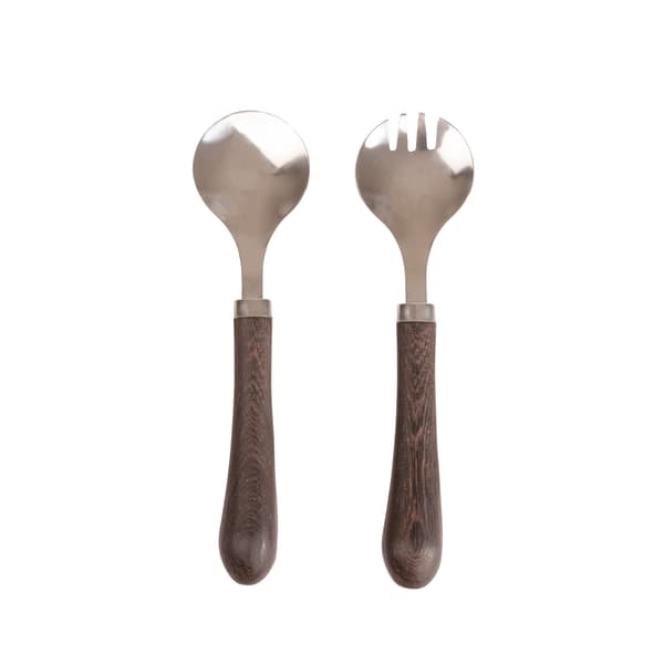 Salatbestik, wengetræ/rustfrit stål, 23 cm Astrid / Sagaform