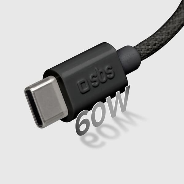 USB-C 60W Punottu Kaapeli 1.5m - Musta