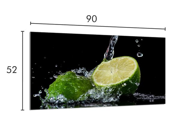 Glasskydd för spishäll 90x52 Citron