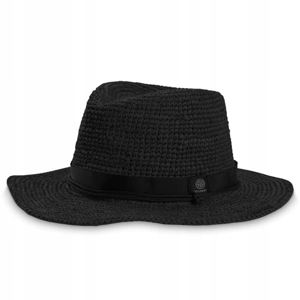 BSK-01 MUSTA PANAMA raffia-rantahattu