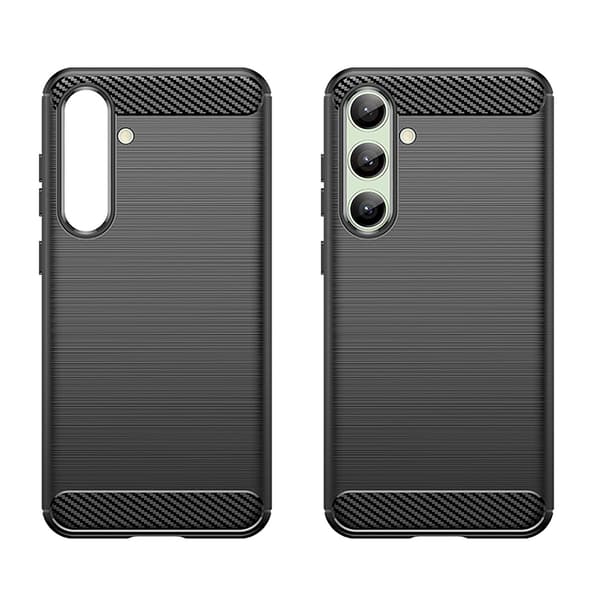 Silikone-etui til Samsung Galaxy S24 FE Carbon Cover - sort