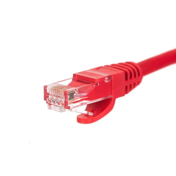 Patchkabel RJ45, Netrack gjuten kapsling, kat. 5e UTP, 1m röd