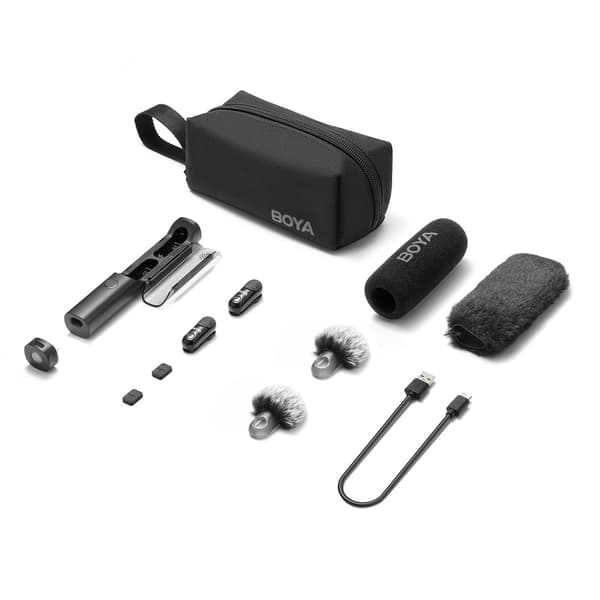 4-i-1 2,4 GHz USB-C trådløst mikrofonsæt MAGIC-05 - Sort