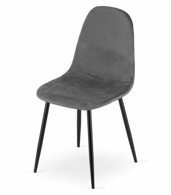COMO stol - mörkgrå sammet x 2